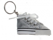 Silver Glitter High Top Shoe Keyring