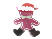 Purple Christmas Santa Gingerbread Man Hair Clip