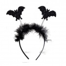Halloween Black Glitter Bat Headband Deeley Boppers Fancy Dress Hair Band
