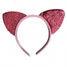 Pink Glitter Cat Ears Alice Hair Band Headband