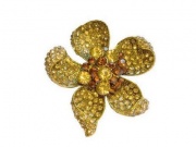 Golden Crystal Flower Ring
