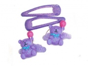 Purple Glitter Teddy Hair Set
